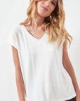 V-neck t-shirt - Ecru