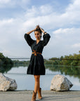 Embroidered Dress Black Size 10