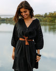 Embroidered Dress Black Size 10