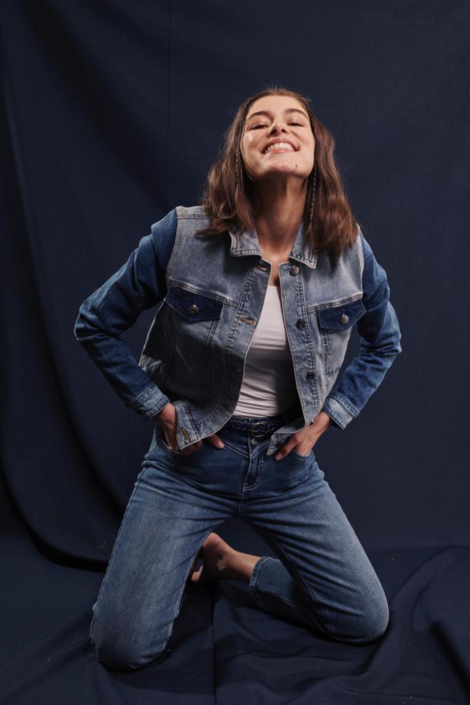 Printed Detail Jean Jacket