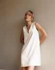 Dress in Cream with Detachable Brooch Size 8