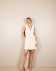 Dress in Cream with Detachable Brooch Size 8