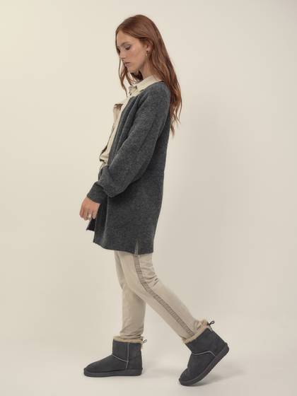 Long Cardigan in Anthracite Grey