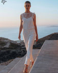 Lace Jumpsuit in Ecru Size 6