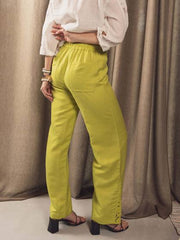 Macrame Detail Trousers in Aniseed