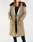 Sage Parka with Faux Fur Collar T1 Size 8-10