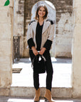 Two-Tone Peacoat in Beige T3 Size 16-18