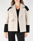 Two-Tone Peacoat in Beige T3 Size 16-18