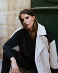 Two-Tone Peacoat in Beige T3 Size 16-18