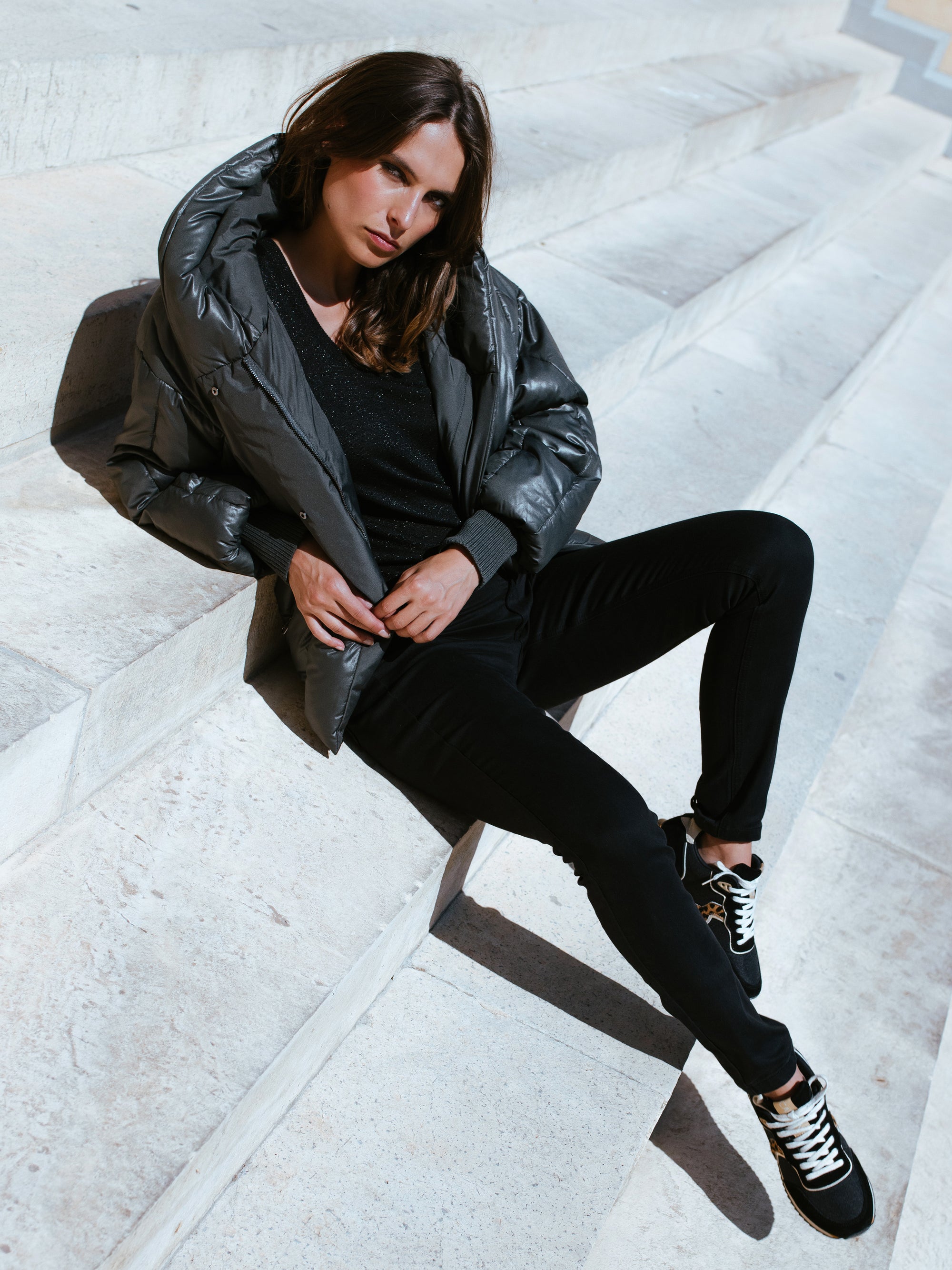 Puffer Jacket in Steel Grey T0