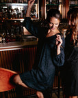 Jacquard Flared Dress in Storm Blue Size 12