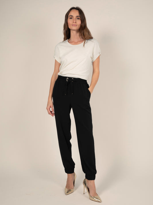 Sporty Chic Trousers in Black