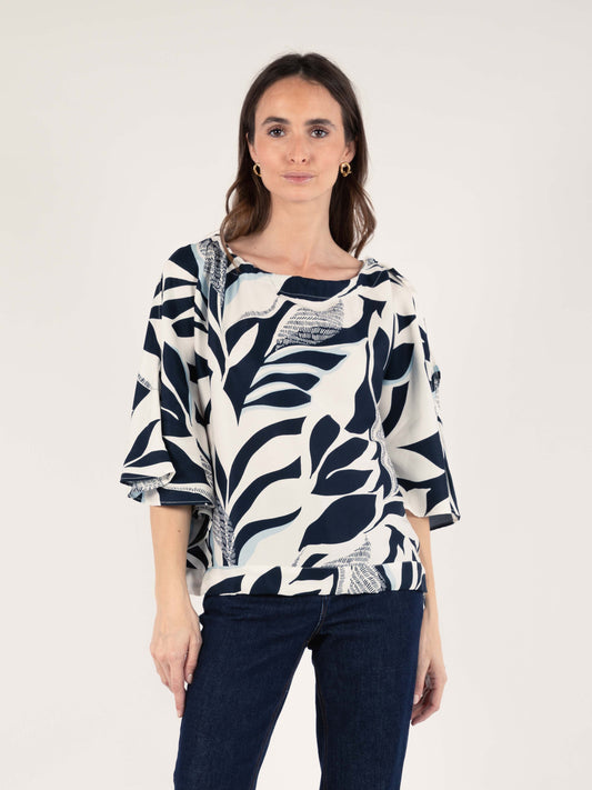 Printed Blouse in Ivory