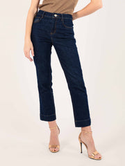 ALEXA Embroidered Pocket Jeans in Raw Denim