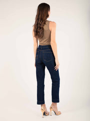 ALEXA Embroidered Pocket Jeans in Raw Denim