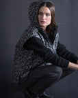 Printed Sleeveless Quilted Jacket