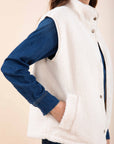Reversible Sleeveless Jacket in Ecru