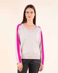Contrast Stripe Jumper in Beige