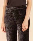Printed Velvet Straight Trousers