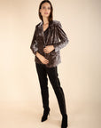 Printed Velvet Blazer