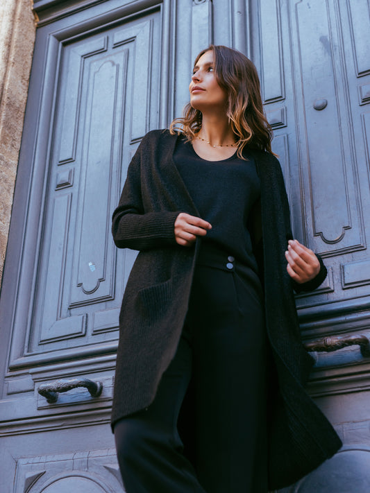 Long Cardigan in Black