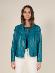 Biker Jacket in Petrol