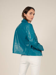 Biker Jacket in Petrol