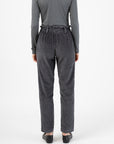 Paperbag Velour Cord Trousers in Grey Size 8, 14