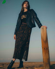 Pleated Printed Skirt Size Size T4