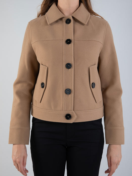 Shirt Collar Jacket in Camel