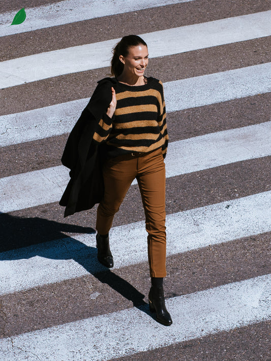 Belted Cigarette Trousers in Camel