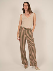 Striped Wide Leg Trousers