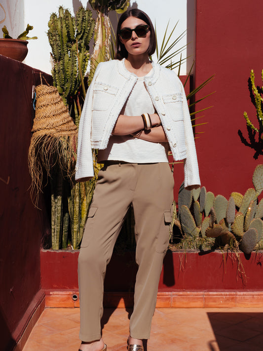 Loose Cargo Trousers in Khaki