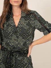 Printed Jumpsuit in Khaki