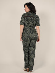 Printed Jumpsuit in Khaki