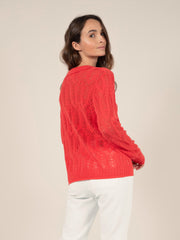 Polo Neck Jumper in Poppy