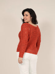 Crochet Cardigan in Terracotta