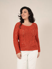 Crochet Cardigan in Terracotta