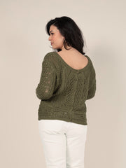 Crochet Cardigan in Khaki