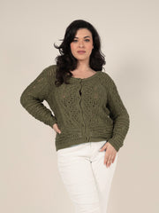 Crochet Cardigan in Khaki