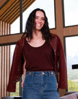 Iridescent Top in Burgundy