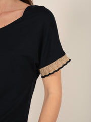 Ornate T-shirt in Black