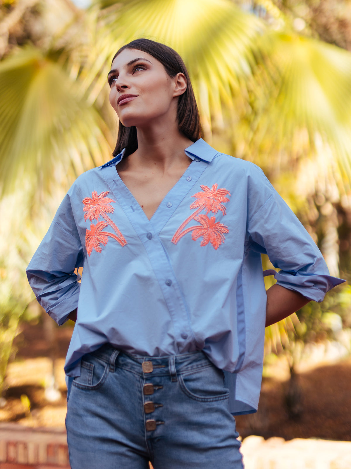 Crossed Shirt in Sky Blue