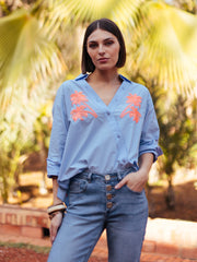 Crossed Shirt in Sky Blue