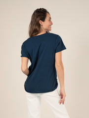 Rhinestone T-shirt in Indigo