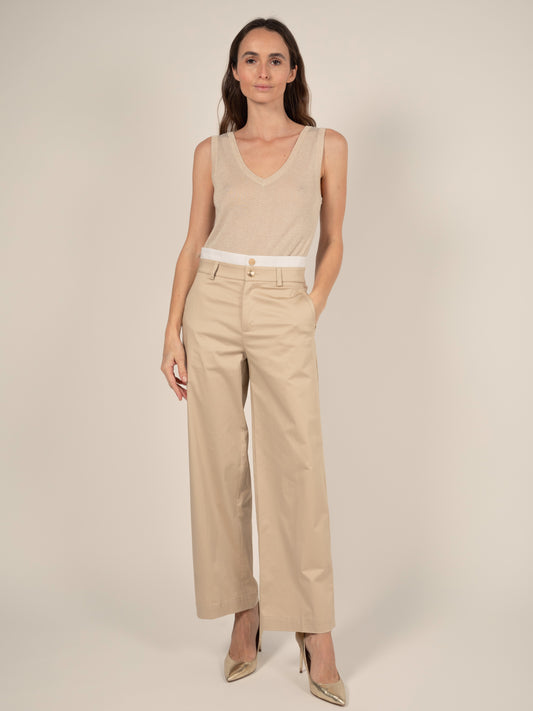 Pleated Trousers in Beige