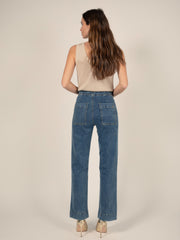 Alicia Patch Pocket Jeans in Light Denim