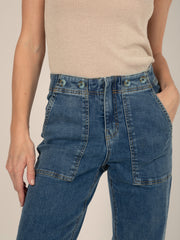 Alicia Patch Pocket Jeans in Light Denim