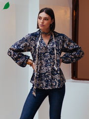 Bandana Print Shirt in Indigo