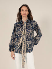 Bandana Print Shirt in Indigo